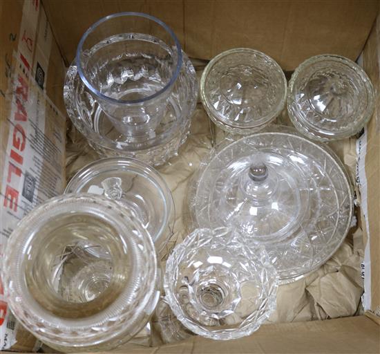A group of assorted cut glassware